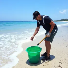 Serra mantém equipe exclusiva para limpar as praias