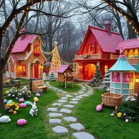 Magia da Páscoa chega à Serra com vila encantada no Parque da Cidade